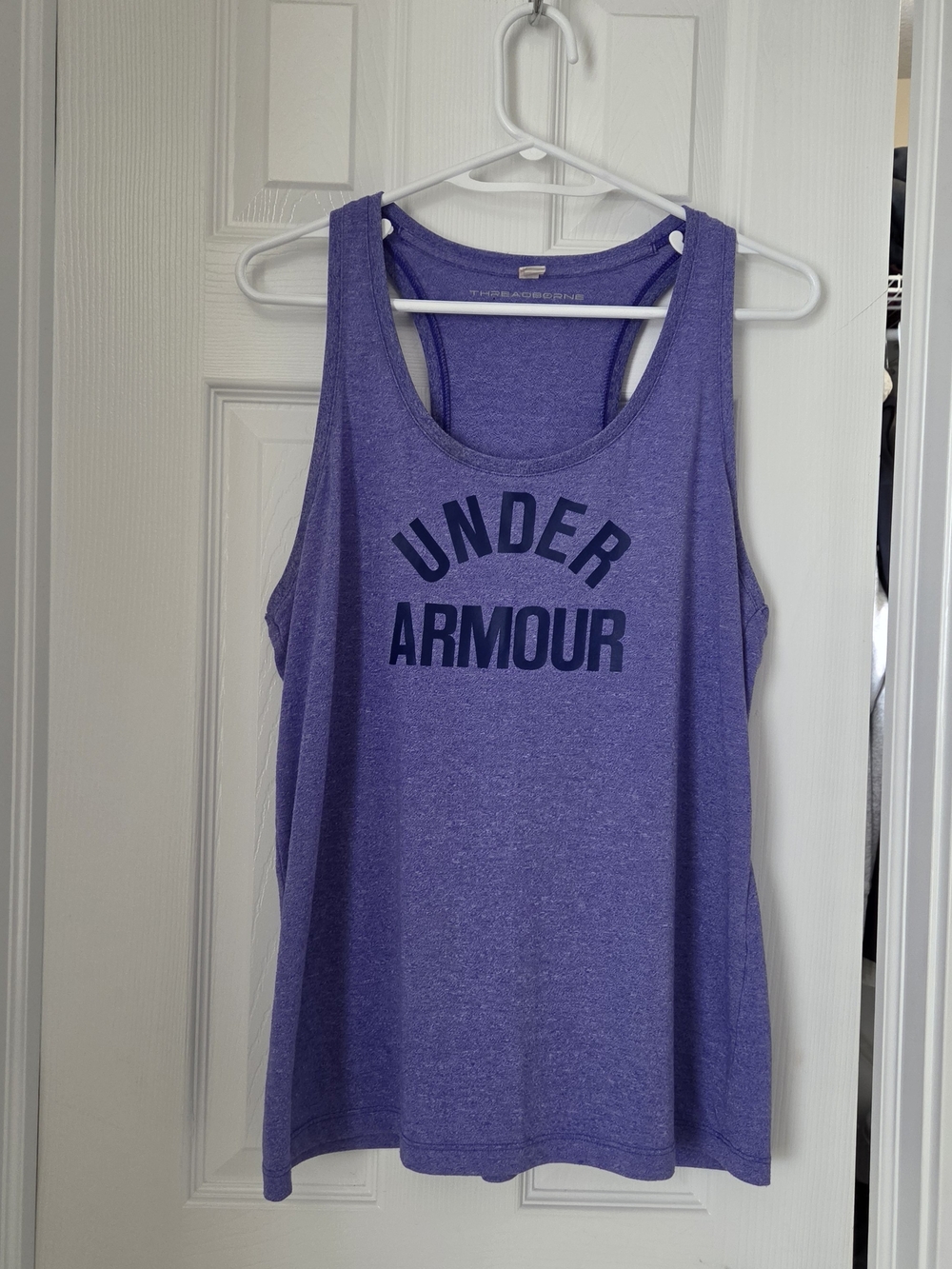 LG Purple Racerback Tank Top with Navy Logo